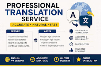 translate english to serbian and serbian to english manually fast