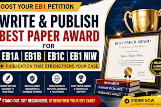write and publish best paper award for eb1a, eb1b, eb1c, eb1 niw publication