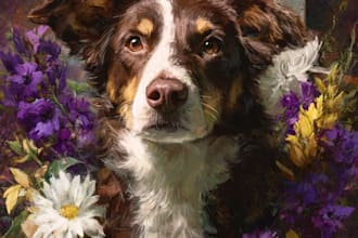 turn your pet photo into a beautiful memorial portrait