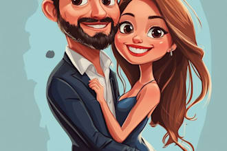 draw caricatures for couples, families, weddings