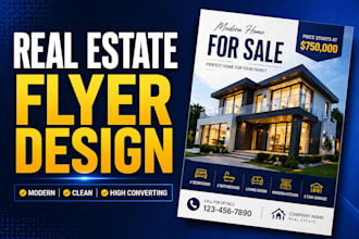 design modern real estate flyer, property brochure or house for sale flyer