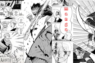 draw dynamic manga panels and intense anime fight scenes as a manga artist
