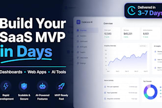 build your saas mvp web app dashboard or ai app