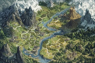 fantasy map illustration for map