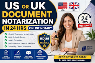 do US or UK document notarization in 24 hrs, online notary, usps form 1583