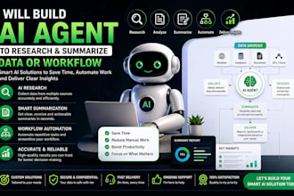 build ai agent to research and summarize data or workflow