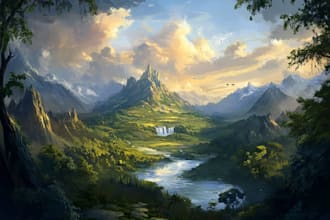 design stunning fantasy landscape