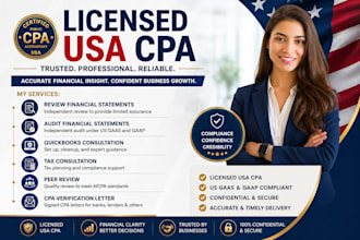 provide CPA financial statement review, audit and CPA letter under gaap or gaas