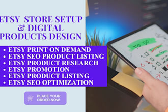 do etsy health and fitness setup, etsy ecommerce setup, etsy digital product