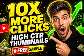 design viral high CTR thumbnails for faceless youtube channels