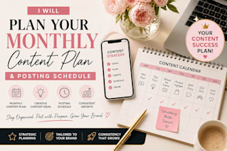 plan your monthly content calendar and posting schedule