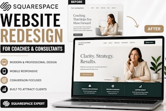 redesign squarespace website for coaches and consultants squarespace website