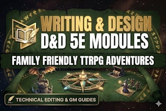 write design family friend dnd 5e adventure module, dungeon master, ttrpg edit