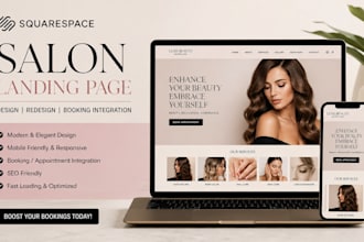 design squarespace salon landing page