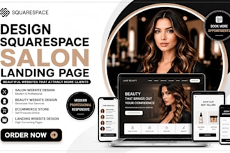 design squarespace salon landing page