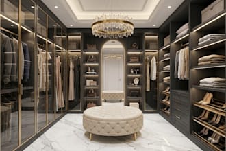 do detailed walk in closet wardrobe and kitchen cabinet with 3d sketchup model