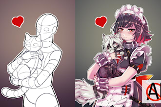 draw your character holding a pet