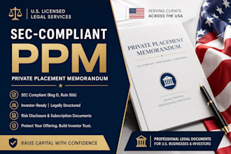 draft a sec compliant private placement memorandum for US investors