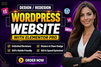 design wordpress website on aruba with elementor pro for business landing pages