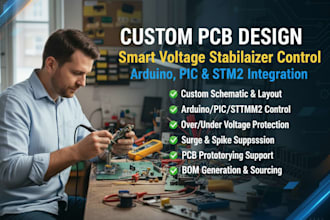 design pcb for smart voltage stabilizer using arduino pic stm32 control