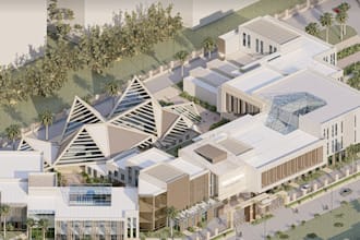 design educational facility in 3d, school curriculum, classroom activity, campus