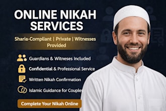 be your online imam for your online nikah, islamic marriage or wedding