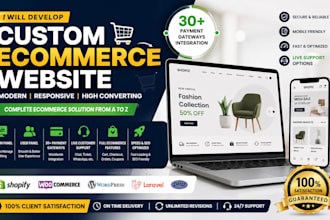 develop custom ecommerce website, online store, shopify, woocommerce expert