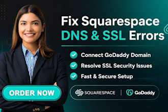 fix squarespace dns, SSL errors, and connect your godaddy domain to website