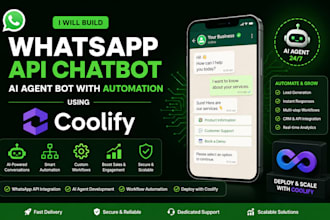 build whatsapp API chatbot, ai agent bot with automation using coolify