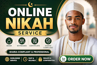 perform online nikah with imam, witnesses and certificate