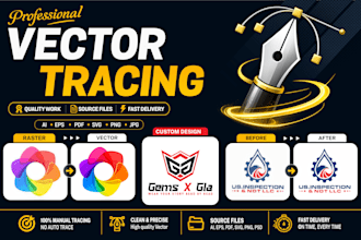 trace, redesign, and vectorise any ai generated logo