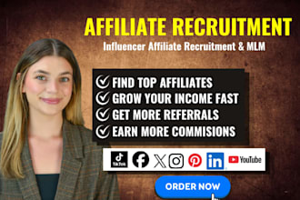 recruit affiliates and influencers for your affiliate program and saas marketing