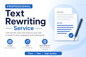 rewrite, edit and proofread your text professionally