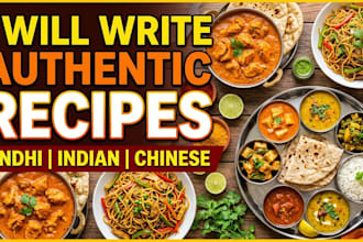 write sindhi, indian and chinese recipes