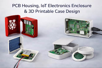 design pcb housing iot electronics enclosure and 3d printable case model kicad