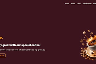 build a professional coffee shop website with PHP, mysql, and order proce