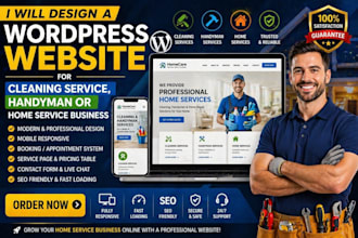 design wordpress website for cleaning service handyman or home service business