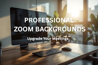 create custom professional zoom and google meet virtual backgrounds