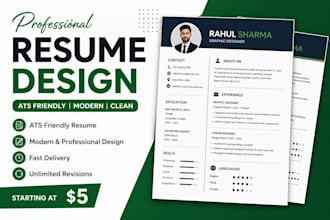 design professional resume and canva social media posts
