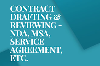 act as your external legal counsel for your contract drafting and reviewing
