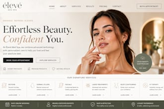 create a squarespace med spa landing page for booking