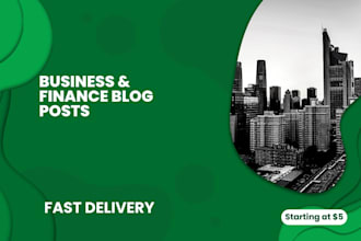 write business and finance blog posts for your website