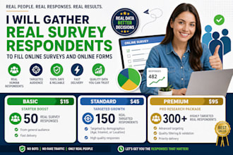 gather real survey respondents to fill online surveys and online forms