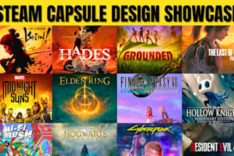 do steam capsule art game cover art steam store marketing graphic design