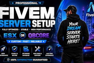 create and setup a fully optimized fivem server with esx or qbcore