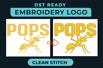 prepare logo for embroidery with vector and dst files