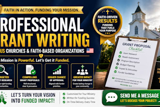 write faith based nonprofit grants for US churches and community outreach