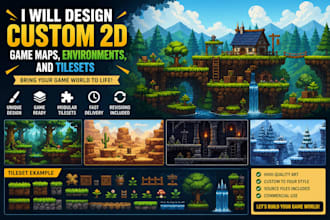 design custom 2d game maps, environments, and tilesets for your game