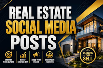 design modern canva real estate posts for your social media