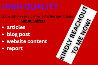 writing translation articles and blog post